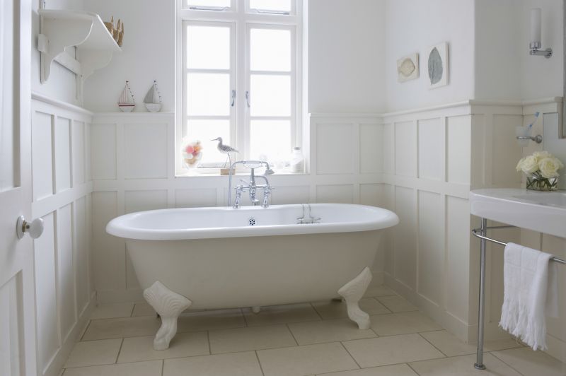 Refinished Bathtub in Bright Bathroom